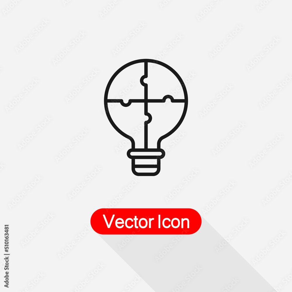 Light Bulb Puzzle Icon, Solution, Innovation Icon Vector Illustration Eps10 Light Bulb Puzzle Icon, Solution, Innovation Icon Vector Illustration Eps10