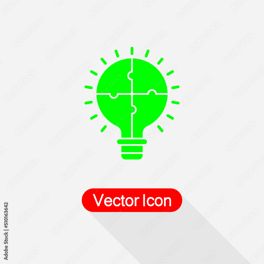 Light Bulb Puzzle Icon, Solution, Innovation Icon Vector Illustration Eps10 Light Bulb Puzzle Icon, Solution, Innovation Icon Vector Illustration Eps10