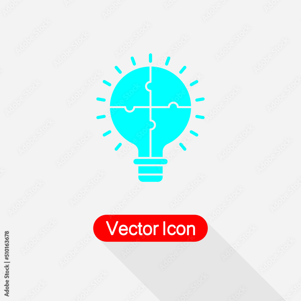 Light Bulb Puzzle Icon, Solution, Innovation Icon Vector Illustration Eps10 Light Bulb Puzzle Icon, Solution, Innovation Icon Vector Illustration Eps10