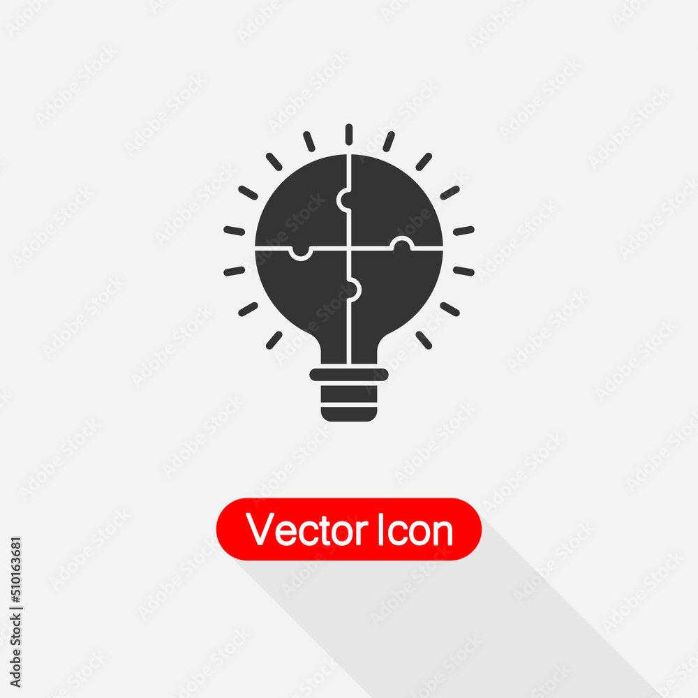 Light Bulb Puzzle Icon, Solution, Innovation Icon Vector Illustration Eps10 Light Bulb Puzzle Icon, Solution, Innovation Icon Vector Illustration Eps10