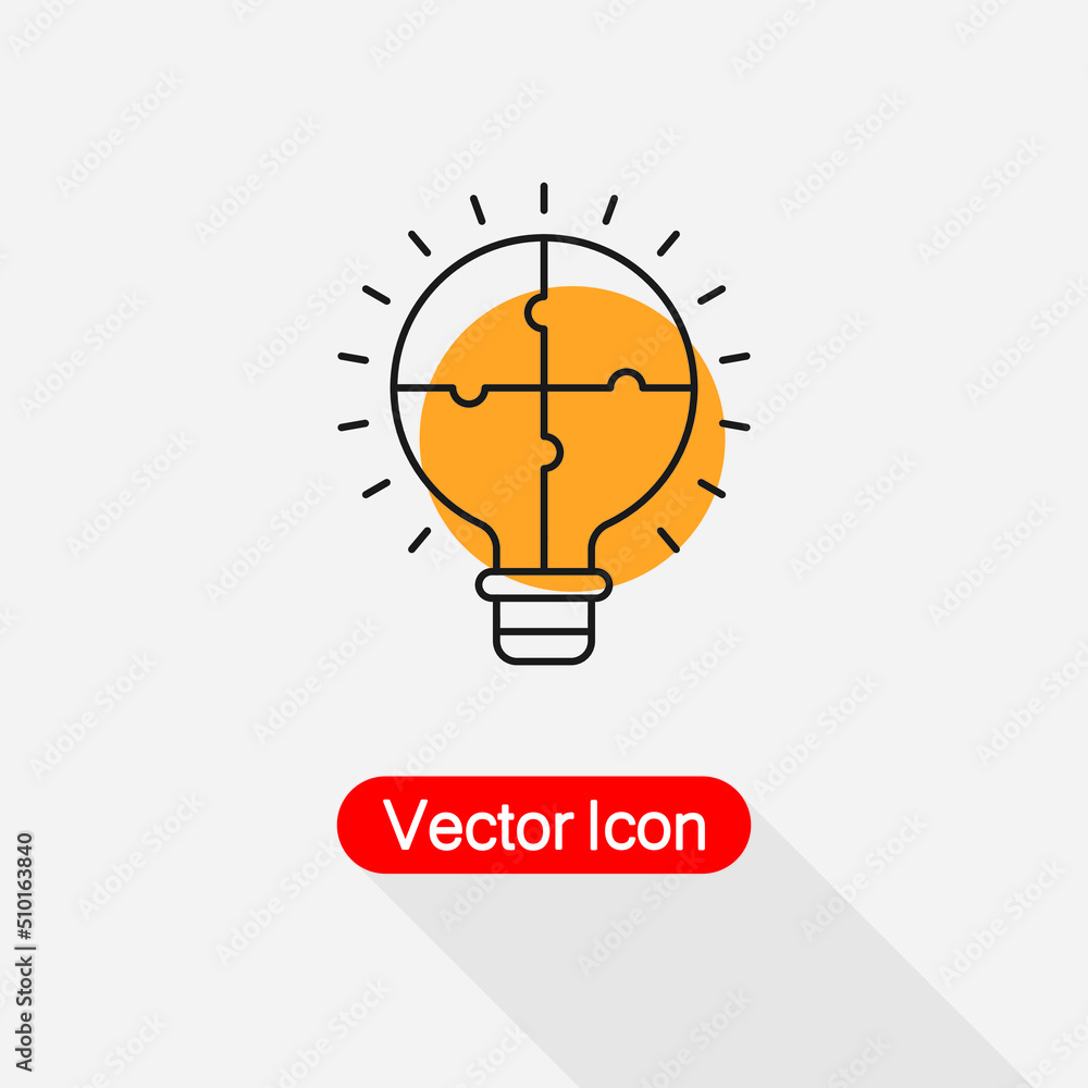 Light Bulb Puzzle Icon, Solution, Innovation Icon Vector Illustration Eps10 Light Bulb Puzzle Icon, Solution, Innovation Icon Vector Illustration Eps10