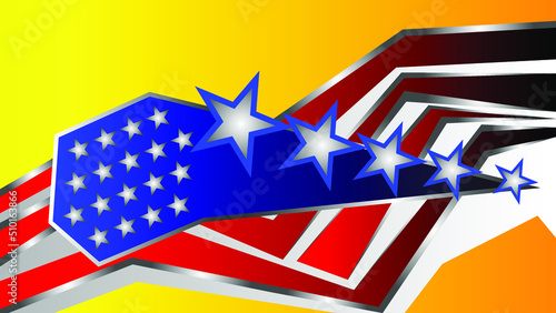 American flag sticker stripes for car truck bus van mock up