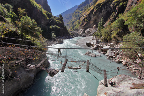 Broken Bridge in Nepal photo