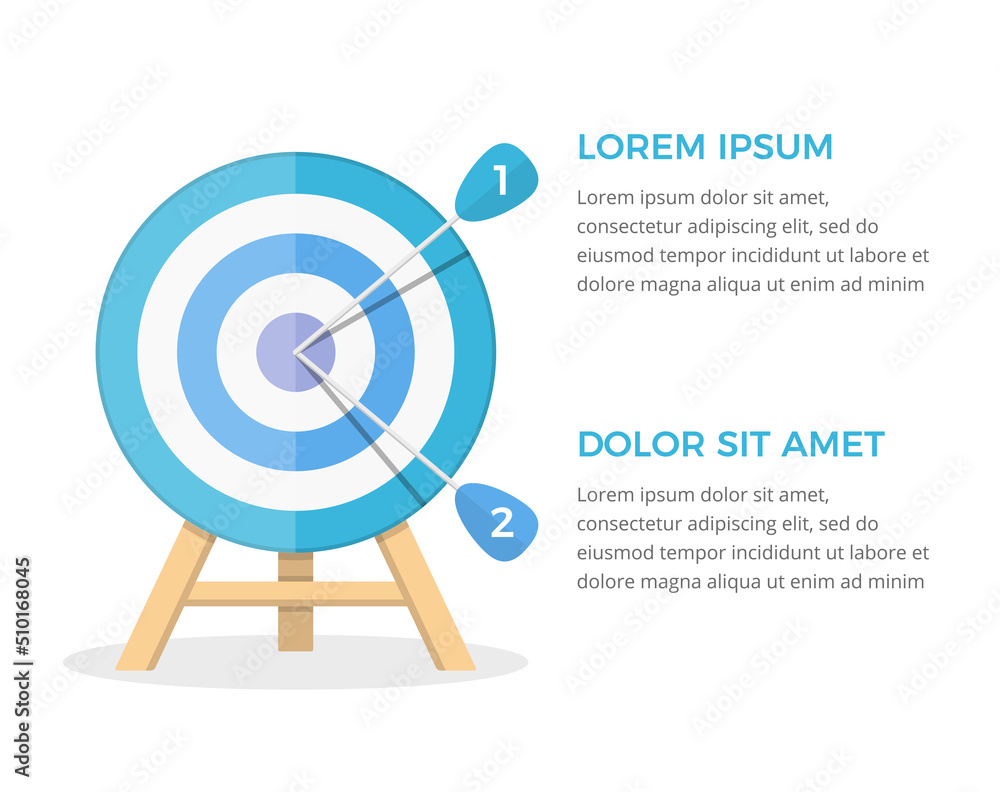 Target with two arrows, two steps or options infographics Target with two arrows, two steps or options infographics