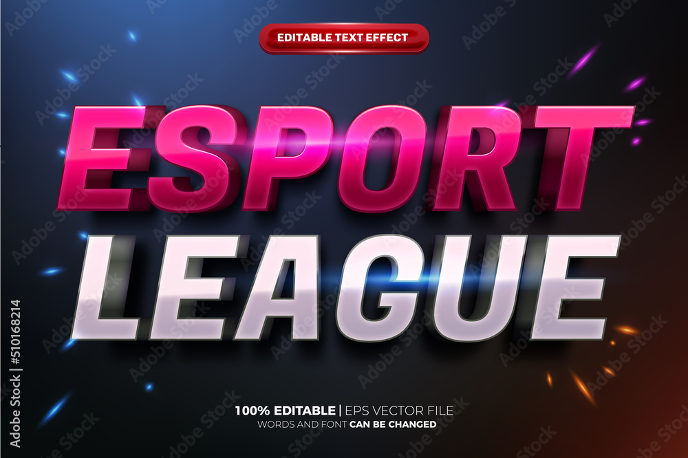 esport league 3D Editable text Effect Style
