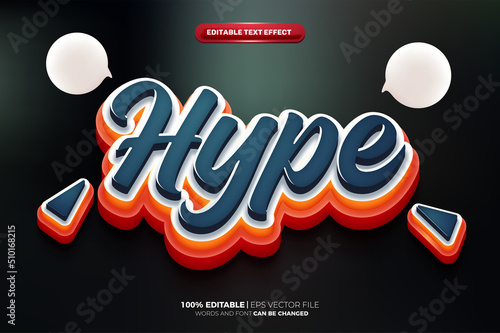 modern trend hype blue 3d logo mock up template Editable text Effect Style