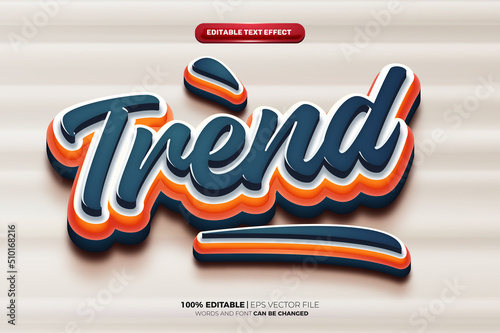 super trend hype blue 3d logo mock up template Editable text Effect Style