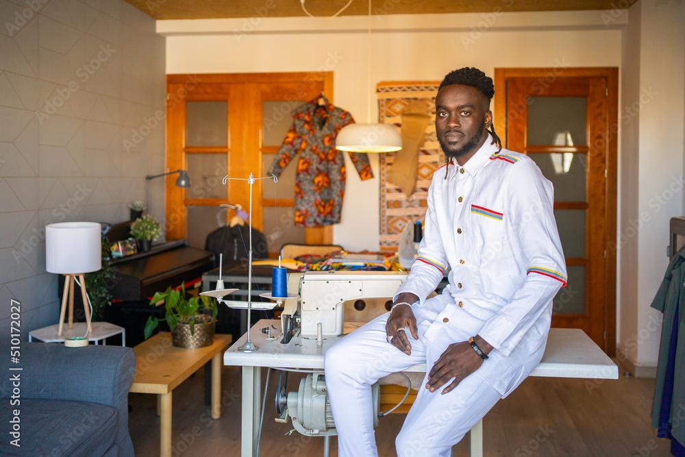 Portrait Of A Tailor, Man In A Fashion Design Studio. Portrait Of A Tailor, Man In A Fashion Design Studio.