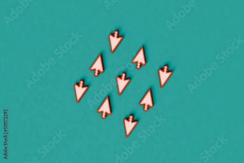 top-down view of pink cursor photo