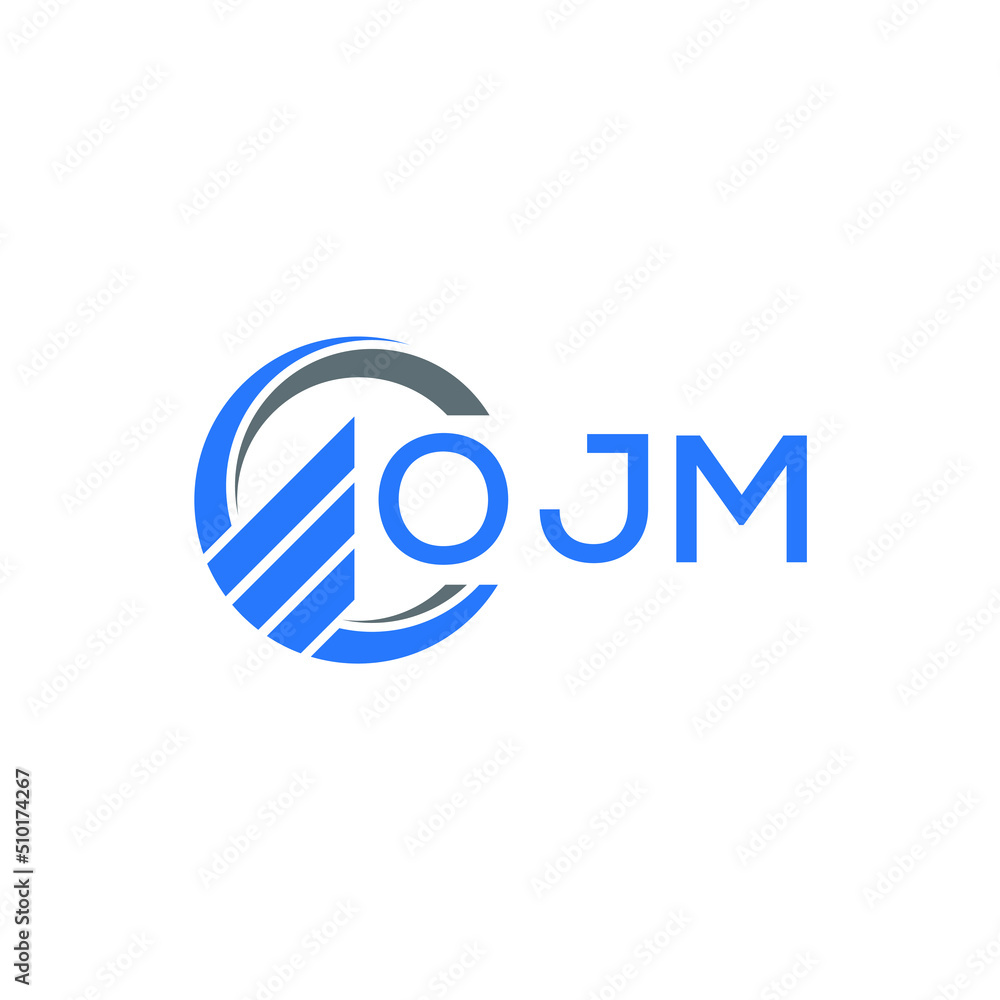 OJM Flat accounting logo design on white background. OJM creative initials Growth graph letter logo concept. OJM business finance logo design. OJM Flat accounting logo design on white background. OJM creative initials Growth graph letter logo concept. OJM business finance logo design.