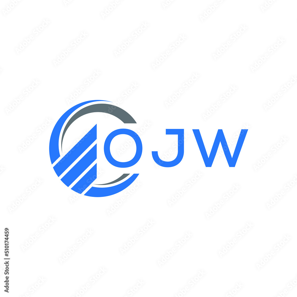 OJW Flat accounting logo design on white background. OJW creative initials Growth graph letter logo concept. OJW business finance logo design. OJW Flat accounting logo design on white background. OJW creative initials Growth graph letter logo concept. OJW business finance logo design.