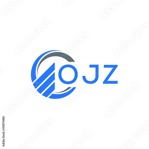 OJZ Flat accounting logo design on white background. OJZ creative initials Growth graph letter logo concept. OJZ business finance logo design.