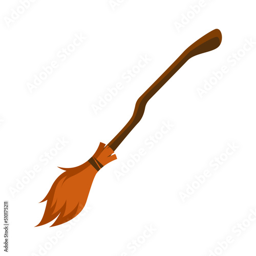 witch broom stick vector illustration	
