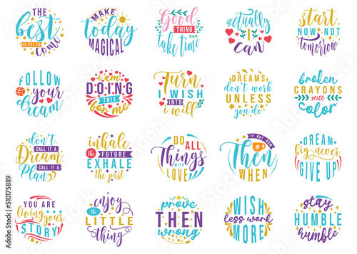 motivational keychain quotes lettering vector bundle