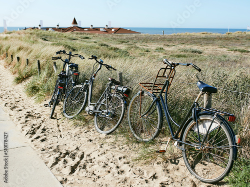 bicycles by the seaside Netherlands