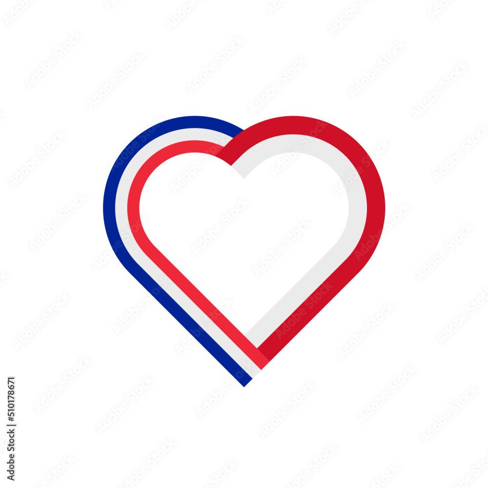 unity concept. heart ribbon icon of france and monaco flags. vector illustration isolated on white background unity concept. heart ribbon icon of france and monaco flags. vector illustration isolated on white background