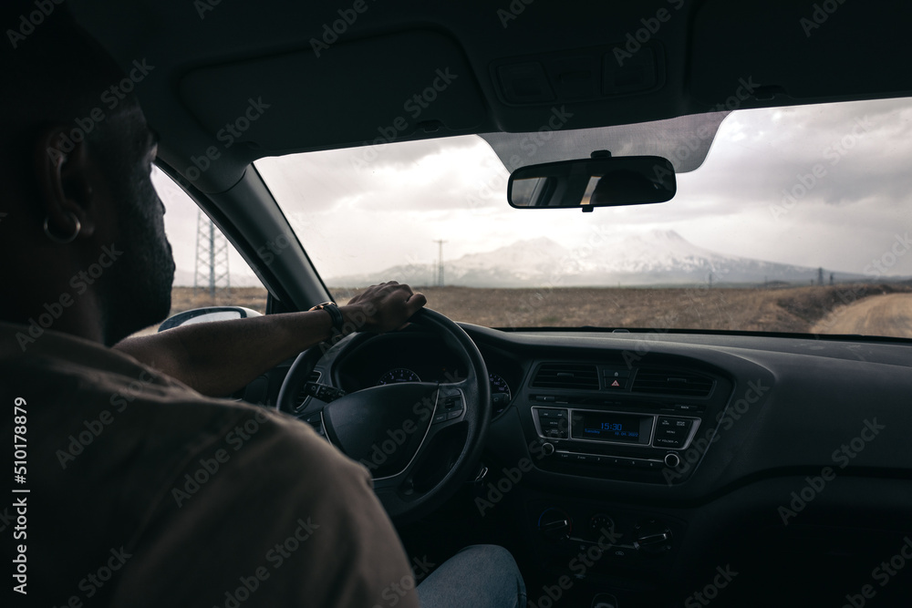 Man driving a car Man driving a car