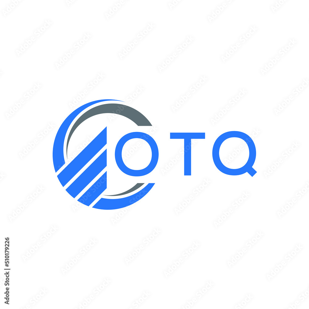 Fototapeta premium OTQ Flat accounting logo design on white background. OTQ creative initials Growth graph letter logo concept. OTQ business finance logo design.