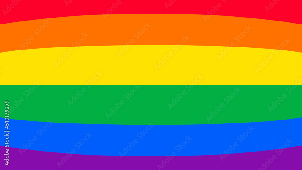 Fish eye effect rainbow striped line flag banner background design. Happy LGBT people pride month theme vector template. 