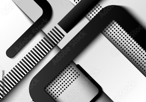 Black and white geometric s...