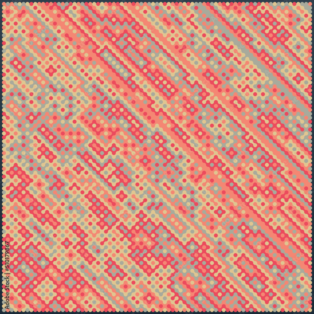 Multicolor truchet tiling connections illustration