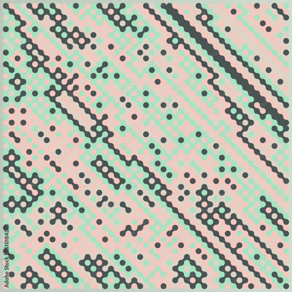 Multicolor truchet tiling connections illustration Multicolor truchet tiling connections illustration