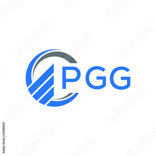 PGG Flat accounting logo design on white  background. PGG creative initials Growth graph letter logo concept. PGG business finance logo design.