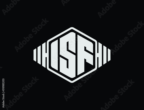 IS or ISF , SF GYM Fitness Unique modern flat abstract logo design with white color.