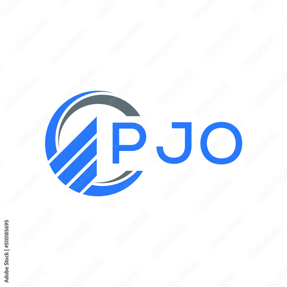 PJO Flat accounting logo design on white background. PJO creative initials Growth graph letter logo concept. PJO business finance logo design. PJO Flat accounting logo design on white background. PJO creative initials Growth graph letter logo concept. PJO business finance logo design.