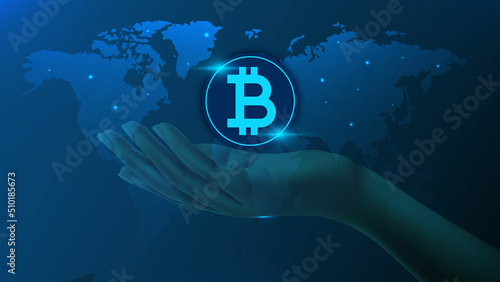 Cryptocurrency market concept for world map Background for bitcoin market design vector illustration