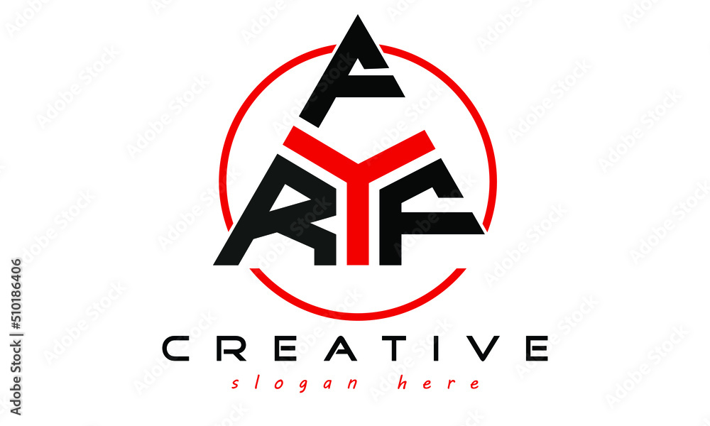 RFF three letter creative triangle shape in circle logo design vector ...