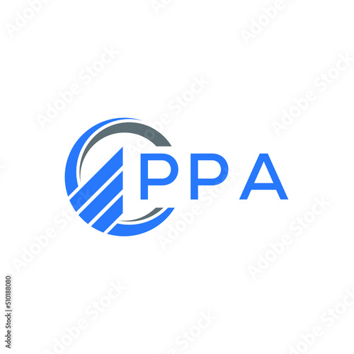 PPA Flat accounting logo design on white  background. PPA creative initials Growth graph letter logo concept. PPA business finance logo design. © Faisal