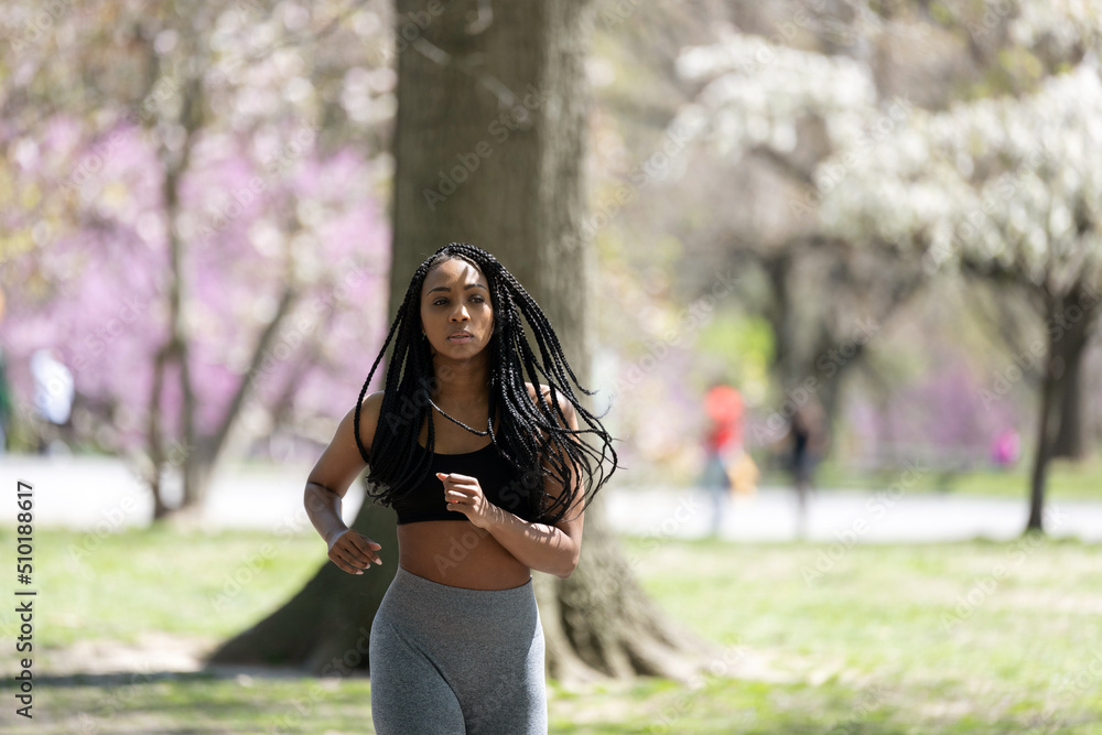 Woman running in the park
