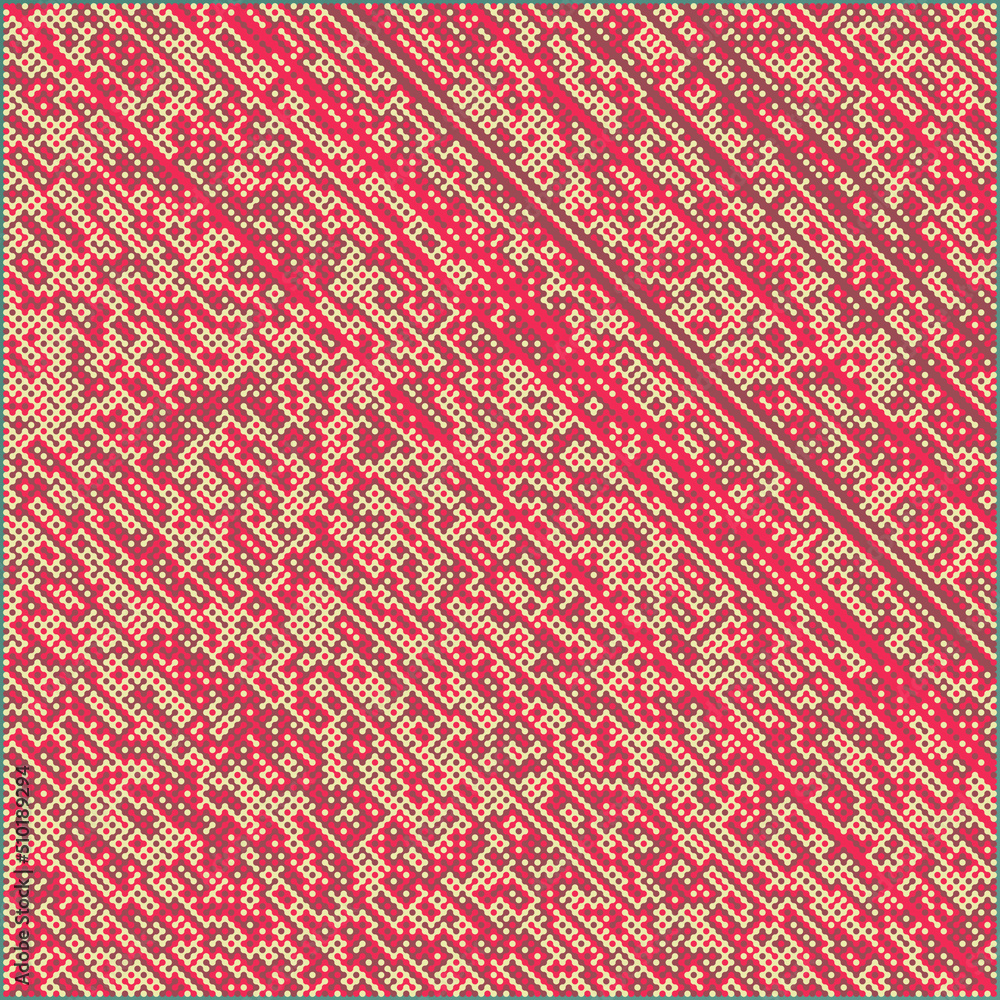 Multicolor truchet tiling connections illustration Multicolor truchet tiling connections illustration