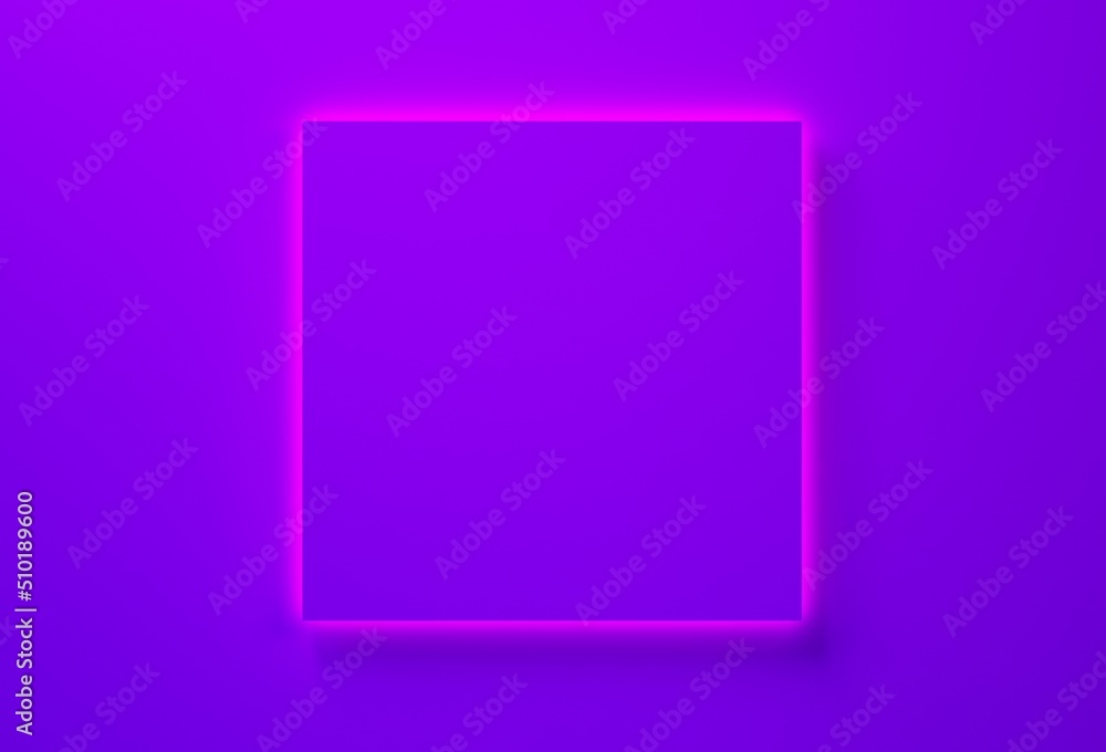 Abstract square shape and light on violet background. 3d illustration. 3d rendering Abstract square shape and light on violet background. 3d illustration. 3d rendering