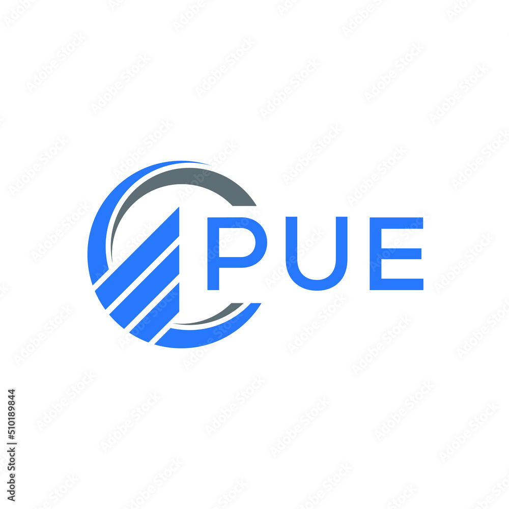 PUE Flat accounting logo design on white background. PUE creative initials Growth graph letter logo concept. PUE business finance logo design. PUE Flat accounting logo design on white background. PUE creative initials Growth graph letter logo concept. PUE business finance logo design.