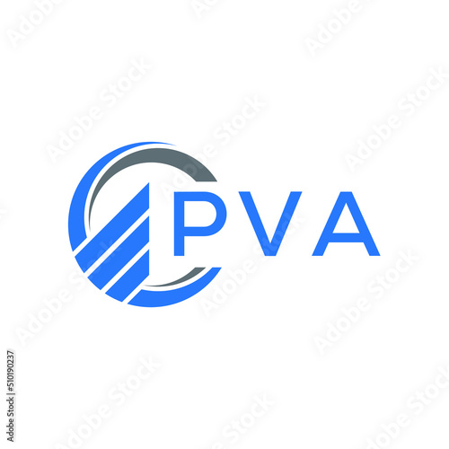 PVA Flat accounting logo design on white  background. PVA creative initials Growth graph letter logo concept. PVA business finance logo design.
