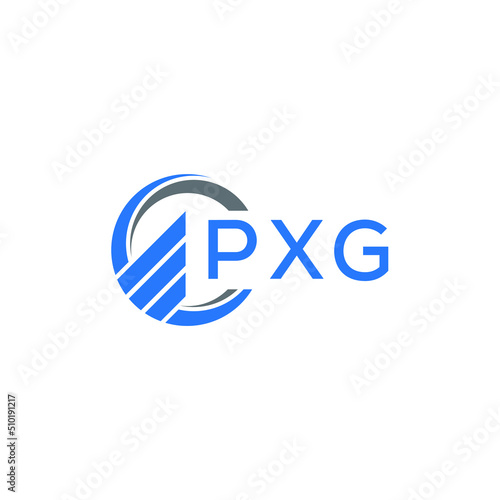 Fototapeta Naklejka Na Ścianę i Meble -  PXG Flat accounting logo design on white  background. PXG creative initials Growth graph letter logo concept. PXG business finance logo design.