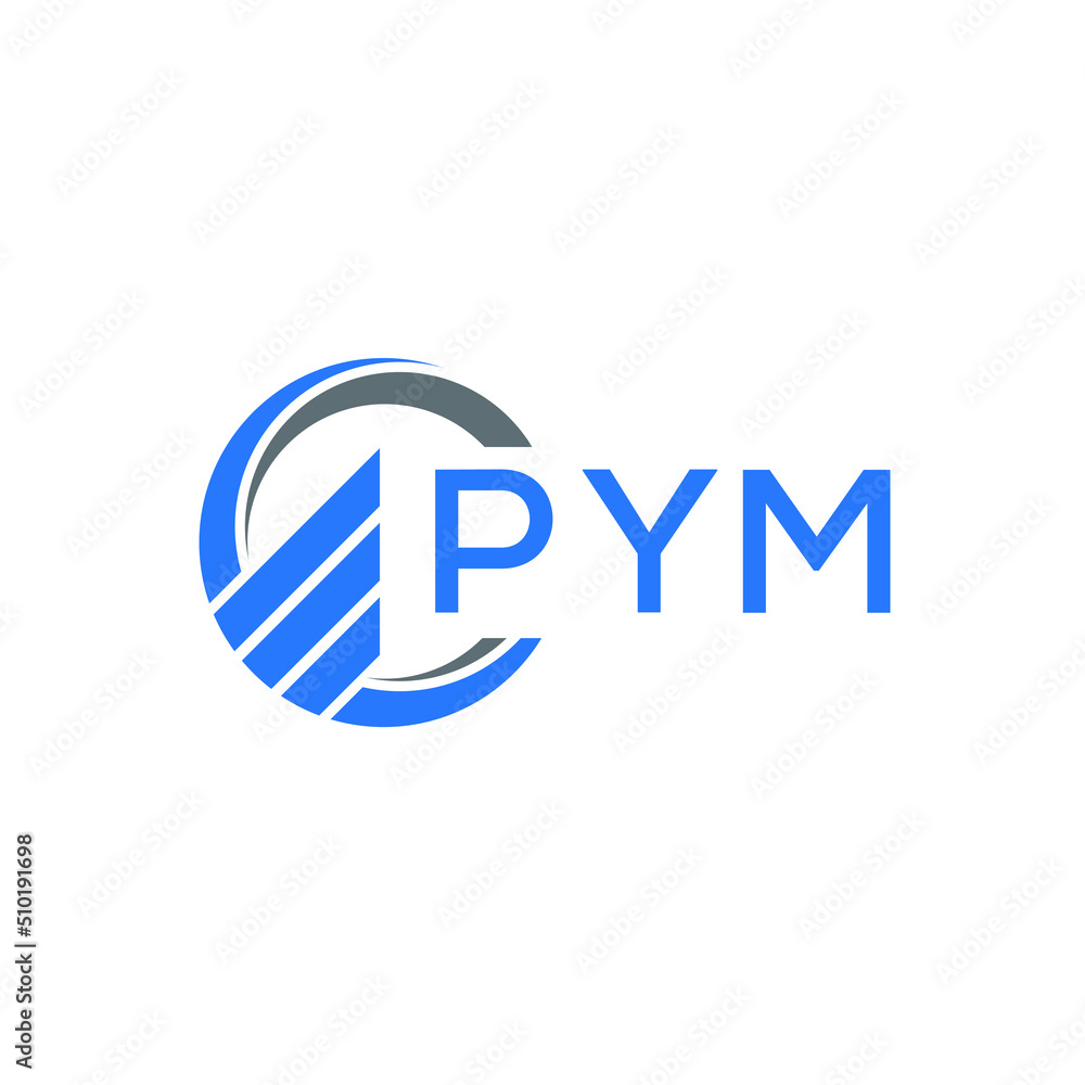 PYM Flat accounting logo design on white background. PYM creative initials Growth graph letter logo concept. PYM business finance logo design. PYM Flat accounting logo design on white background. PYM creative initials Growth graph letter logo concept. PYM business finance logo design.