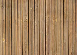 texture of a wooden brown fence with nails in a row