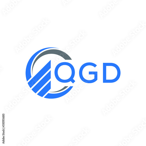 QGD Flat accounting logo design on white background. QGD creative initials Growth graph letter logo concept. QGD business finance logo design.