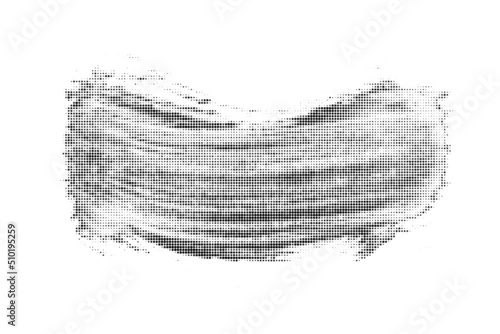 Black Halftone Texture On White Background. Modern Dotted Futuristic Backdrop. Fade Noise Overlay. Digitally Generated Image. Pop Art Style. Vector Illustration, Eps 10.