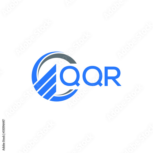 QQR Flat accounting logo design on white background. QQR creative initials Growth graph letter logo concept. QQR business finance logo design.