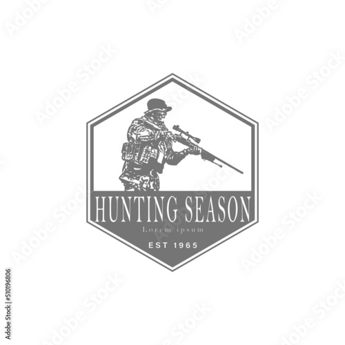 hunting season club logo,hunt shooting club logo patch