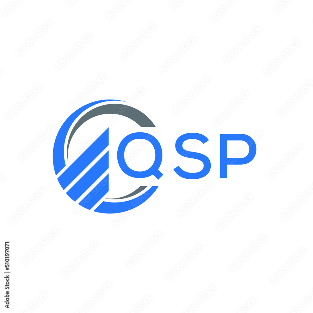 QSP Flat accounting logo design on white  background. QSP creative initials Growth graph letter logo concept. QSP business finance logo design.