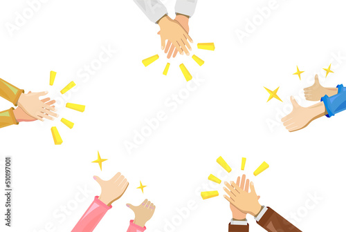Block Shape Hand 2_Hand clap thumb up finger heart by peoples for praise and encouragement vector illustration graphic EPS 10