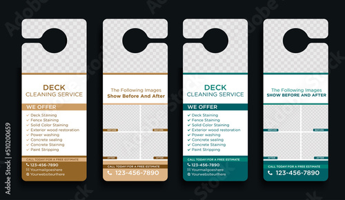 Deck cleaning service Door hanger design template, Door hanger template