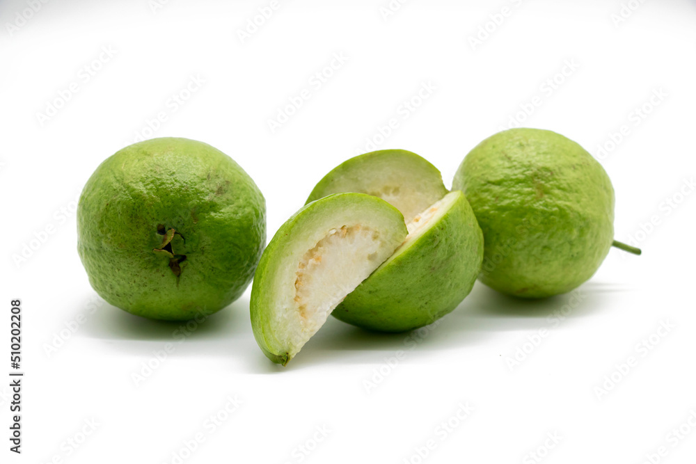 Fresh Guava fruit isolated on the white background. Fresh Guava fruit isolated on the white background.