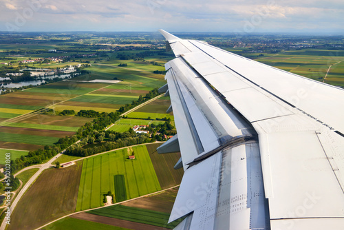 Foto Luftaufnahme aus einem Flugzeug über Deutschland