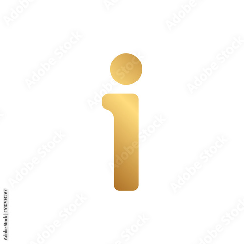 Info sign icon with gold gradient